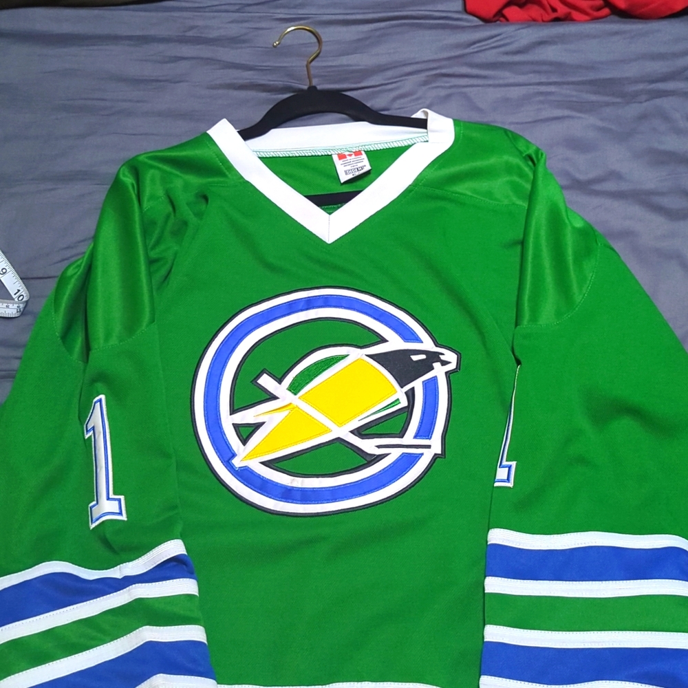 Authentic CCM 1971 California Golden Seals #1 Charlie Hodge jersey size 54